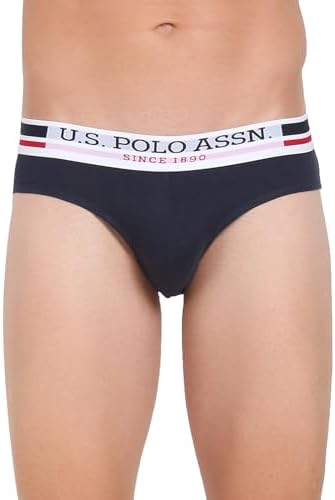 U.S. Polo Assn. Mens Elasticized Waist Pure Cotton I006 Briefs - Pack of 3