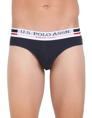 U.S. POLO ASSN. Mens Underwear Briefs Elastic Waistband Pure Cotton 3 Pack I006