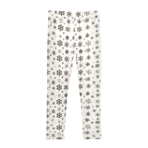 KLL Snowflake Black and White Background Toddler Baby Girl Cotton Leggings Stretch High Waisted Activewear Gym2