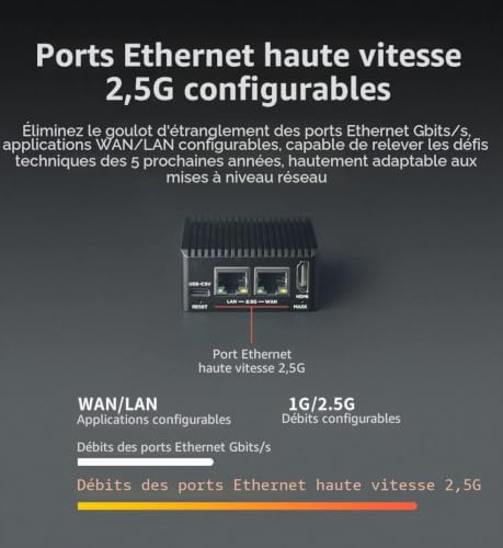 Nanopi R5C Mini routeur WiFi OpenWRT avec Rockchip RK3568B2 Soc 4 Go LPDDR4X RAM 0,8T NPU embarqué Dual PCIe 2,5 Gbps Ethernet M.2 Key E Ports USB Prise en charge FriendlyWrt Ubuntu (4 + 64 Go avec – vue 4
