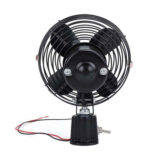 Ventilador de Refrigeración Silencioso para RV de 12V, Interruptor de 2 Velocidades, Ventilador de Coche de Metal Resistente para Camión, RV, Coche, Barco y Autobús (8 pulgadas)