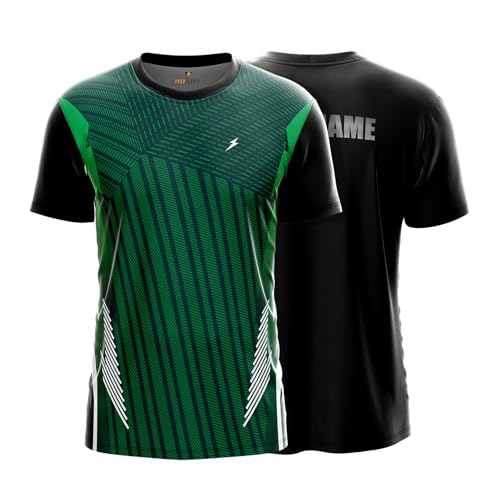 Image of YOURJERSEY Custom Sports Jersey for Men & Kids | Add Player Name | Personalised Cricket /Football /Badminton T-Shirt | Custom Team Jersey