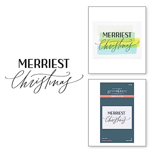 Spellbinders Merriest Christmas Press Plate from The BetterPress Christmas Collection, Metal - Image 2