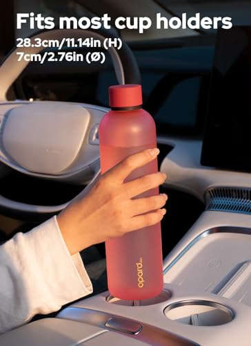 Image of Opard Slim Water Bottle 32oz, Dishwasher Safe Plastic Water Bottle BPA-Free, Leakproof Screw Top, Flamingo Pink, Reusable for Travel School Sport Gym Hiking