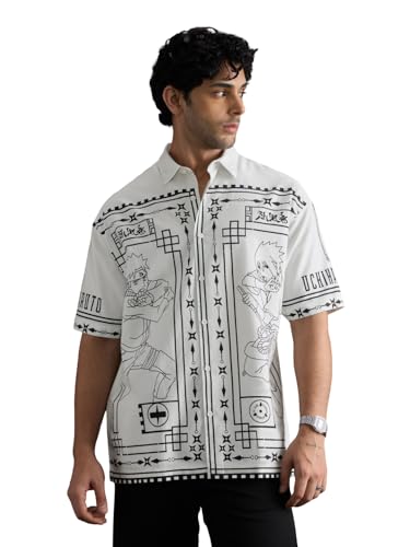 T-shirt Naruto Shippuden en coton surdimensionné avec motif imprimé graphique
