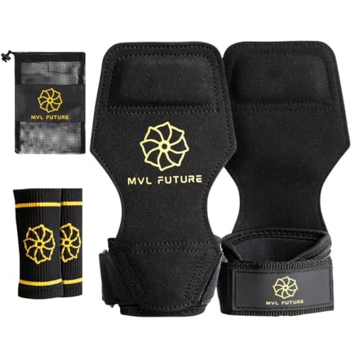 MVL FUTURE® calleras para Crossfit+ muñequeras+ Bolsa de Almacenamiento | calleras Crossfit Hombre y Mujer | Almohadilla Extra para Mayor protección y Confort
