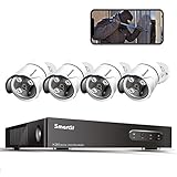 ♥♥Plug and Play & Stable Signal ♥♥ Home security camera system comes with 4pcs 60ft network cables, which allows for easy installation and set-up. Unlike CCTV DVR system, this PoE video surveillance camera system only needs one ethernet cable to tran...