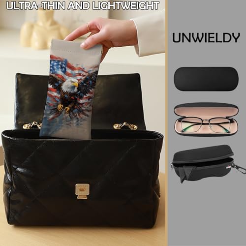 Image of 2 PCS Glasses Eyeglass Sunglasses Case Pouch Soft PU Leather Cute Aesthetic with Cleaning Cloth for Boys Men Man