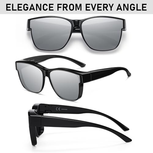 Image of GEGURI Night Vision Glasses, Night Driving Fit Over Glasses Polarized Anti-Glare for Men & Women Yellow Lens, Normal