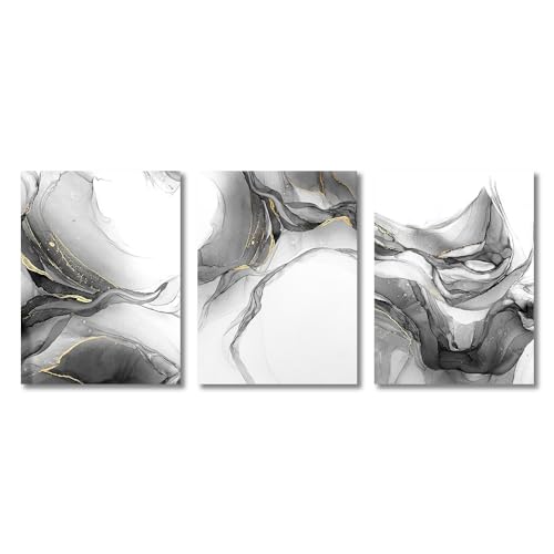 Cuadro abstracto de río para decorar tu salón minimalista con láminas modernas en blanco y negro