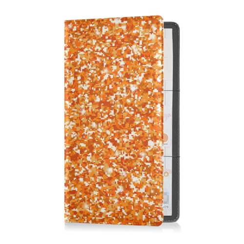 Porta carte di registrazione e assicurazione pelle per uomo e donna organizer per qualsiasi da auto camion moto rimorchio o barca arancione glitterato Multi 1 size