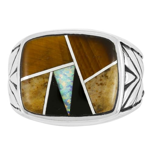 Turquoise Ring Sterling Silver 925 for Men Genuine Gemstones Size 9 to 133