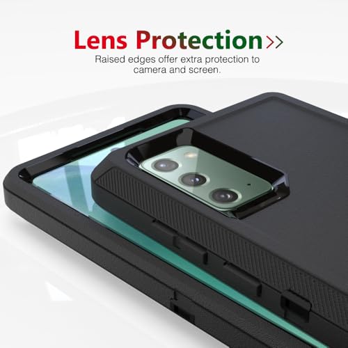 Image of Case for Galaxy Note 20, Heavy-Duty Tough Rugged Shockproof Drop Protective Cover Cases for Samsung Galaxy Note 20, Black
