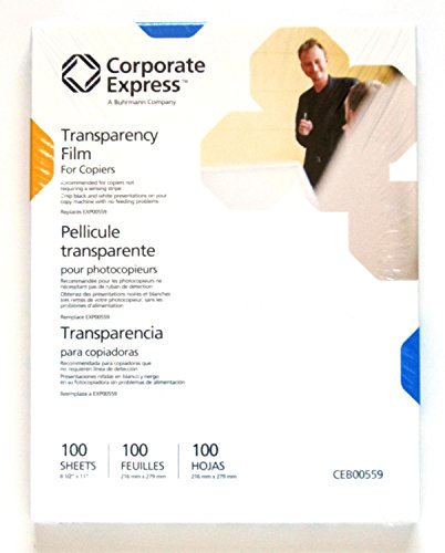 Transparency Film for Copiers Not Requiring a Sensing Stripe - 8.5 x 11 inches - 100 pack