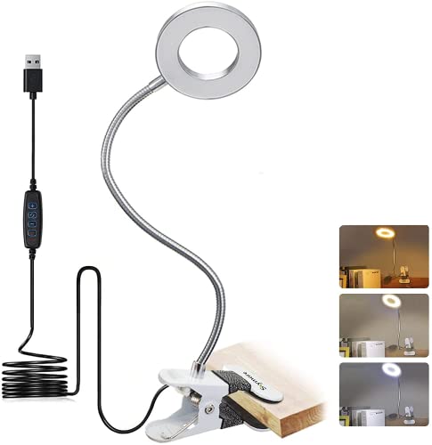 Skymore Lampe de Tatouage, Lampe Portative d'USB LED, Lampe de Loupe, Lampe de Bureau de Bras D'oscillation de Tube de Métal, Lecture de Bureau de Lumière Froide/Chaude Composent I'outil