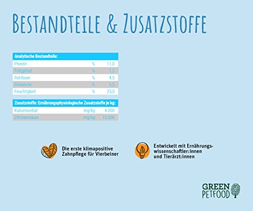 Green Petfood InsectDog Denties (13 x 180 g) | Adult | Premium Kausnack für Hunde | Insektenprotein & Kartoffel | Leckerli, Snack & Zahnpflege in einem | getreidefrei | Ergänzungsfutter | 13er Pack