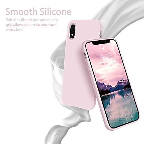 Coque silicone iPhone XR protection intégrale contre chutes et rayures rose glacé