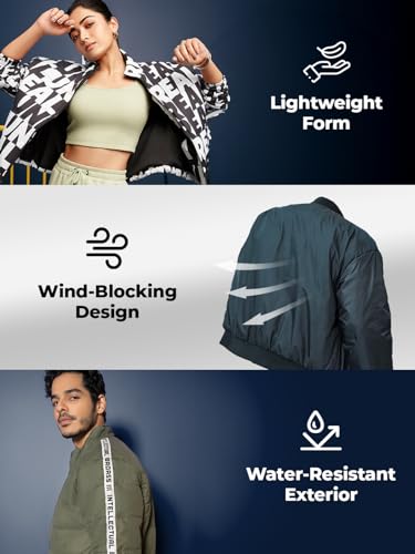 Image of Bewakoof Air 1.0 Men's Standard Length Solid Oversized Fit Full Sleeve Collar Nylon Windcheater Jacket