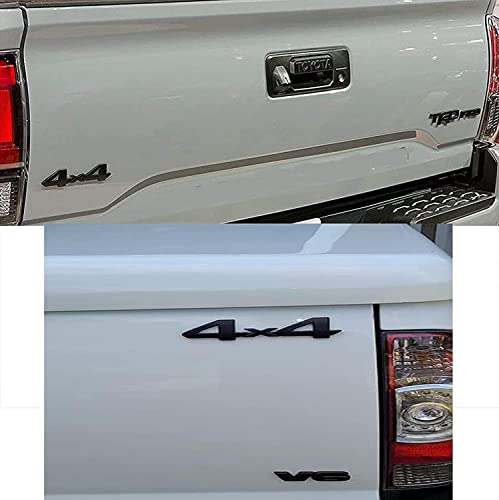 Image of 2Pcs 4x4 Emblems Badge 3D Metal Chrome Logo Side Fender Trunk Badge Emblem for Tundra Rear Tailgate Truck /SUV /Pickup (Matte Black)
