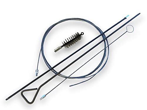 Rohrbürste Pro Edelstahl Ø 45 mm | 1 starre Stange 100 cm + Verlängerung 100 cm + 1 flexible Stange 80 cm + 1 Frettchen Kabel 7 Meter | Anschluss M12 x 175 | Reinigung Rohrbürsten | Kibros 41SCI45TF Cover