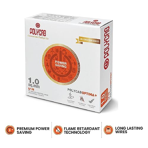 Image of Polycab OPTIMA+ 6sqmm 90M coil | Flame Retardant | Lead free | 99.97% high purity copper | Rodent protection | PVC insulated housewire [Black]