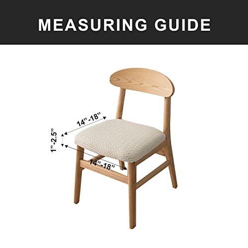 Genina Waterproof Seat Covers for Dining Room Chairs Covers Dining Chair seat Covers Kitchen Chair Covers slipcovers (Beige, 2 Pcs) - Image 6