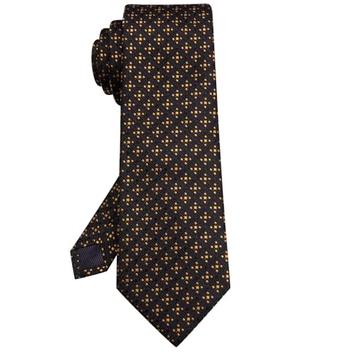 Image of Hi-Tie 63 inches Striped Paisley Extra Long Ties for Men Silk Necktie with Lapel Pin Tie Clip Big and Tall Men Formal Wedding