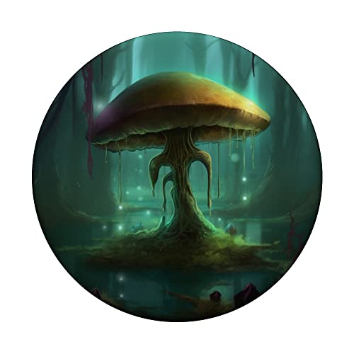 Cute Alien Magic Mushrooms Design PopSockets Swappable PopGrip, Black - Image 3