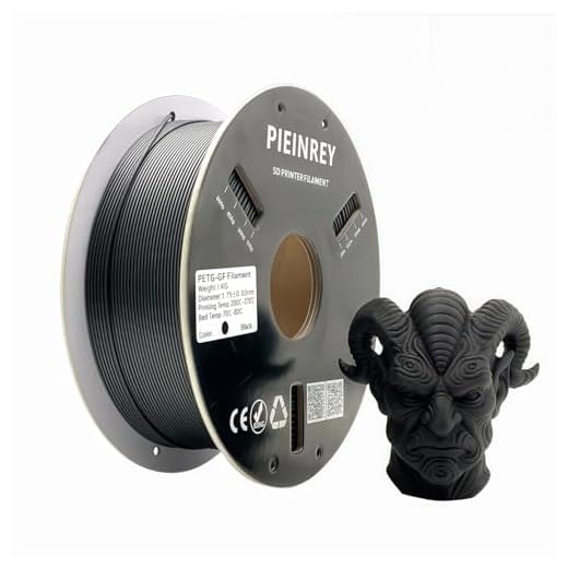 Reinforced Glass Fiber PETG Filament 1.75mm,PETG GF High Impact Resistance,Durability & Stiffness,Compatible with Bambu Lab Creality K1C,QIDI MAX3,FLASHFORGE, Prusa MK4 FDM 3D Printer,1 KG,Black