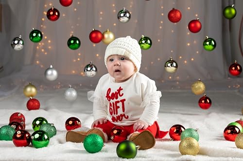 Funky Junque Beanie Infant Baby Skull Cap Hat (NO POM) - Ivory & Buffalo Check - Red/Black (Pack of 2)4