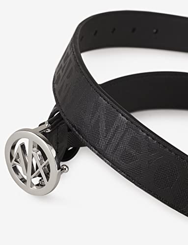 Armani Exchange womens All-over Print Round Buckle Logo Belt3