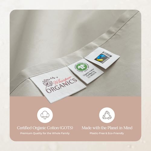 Image of Certified Organic Full Flat Sheet Only - 100% Organic Cotton Top Sheet with Luxurious Soft and Breathable 300 Thread Count Sateen Weave Finish - GOTS & Fairtrade Certified (Pewter, Full)