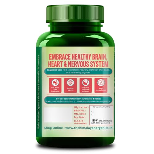 Image of Vlado's Himalayan Organics Vitamin B12 Tablets 1500 mcg -Active form of Methylcobalamin Vitamin B12 Supplements for Men & Women- 180 Veg Tablets (6 Months Supply Pack)