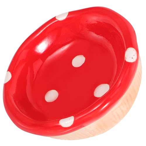 BESTonZON Ceramic Hamster Bowl Feeding Dish for Gerbils Chinchillas and Guinea Pigs Durable Design Spills Smooth Surface for Safety Cute Mushroom Shape