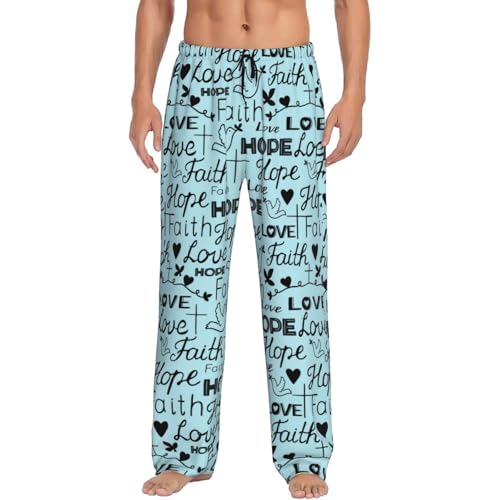 Faith Hope Love Christian Men's Pajama Pants Sleepwear Bottom Long Sleeve Sleep & Lounge Pants With Pocket