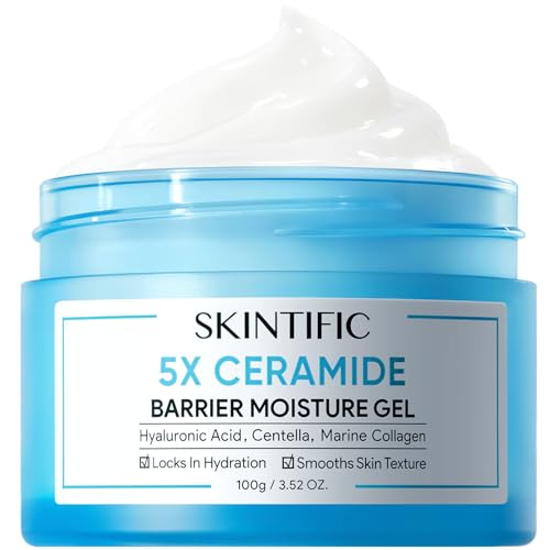 SKINTIFIC Face Moisturizer with 5X Ceramides, Hydrating Moisture Barrier Repair Cream for...