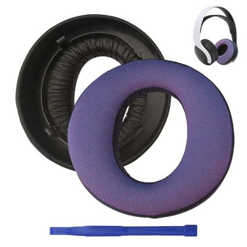 1 Par Almohadillas de Repuesto para Sony PlayStation 5 Pulse PS5 3D Auriculares, Cuero de Proteína Suave, Espuma Transpirable, Aislan el Ruido y Mejoran la Comodidad de Uso (Degradado Morado)