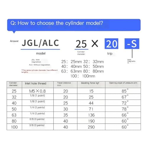 Vérin pneumatique ALC serrage vers le bas pour bras JGL JLC25 - 4