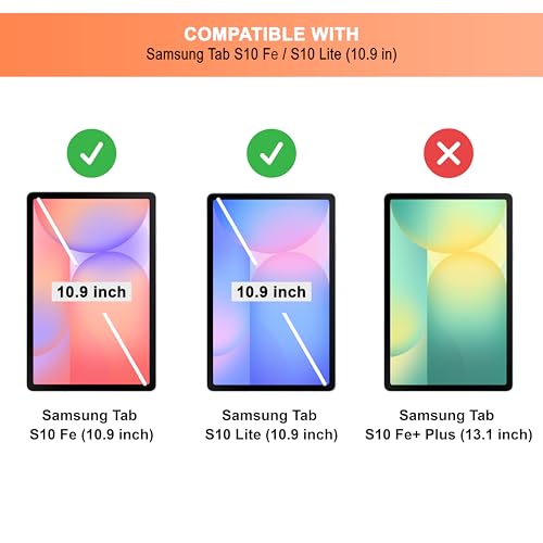 Image of CEDO Tri-Fold for Samsung Tab S10 FE / S10 Lite (10.9 in) Smart Case Flip Cover with Multi Viewing Angles Stand | Pencil Holder | Heat Dissipation | TPU Backcover (Black)