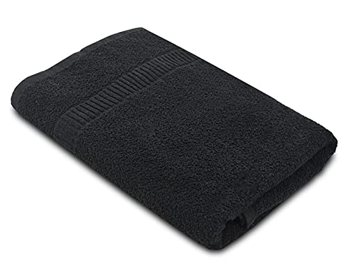 Image of Kuber Industries Premium Super Soft, Fluffy, and Absorbent, Cotton Bath Towel Perfect for Daily Use, 30 inchx60 inch, Pack of 2 (Black)