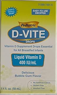 Pediatric D-Vite Liquid Vitamin D 400 IU/ml (50 ml) - Bubble Gum Flavor