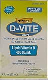 Pediatric D-Vite Liquid Vitamin D 400 IU/ml (50 ml) - Bubble Gum Flavor