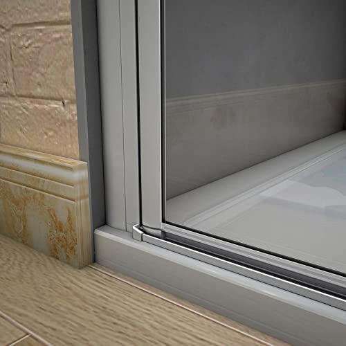 AICA SANITARIOS Mampara de Ducha Puerta Abatible Doble 5mm (81-85) x185cm Gris