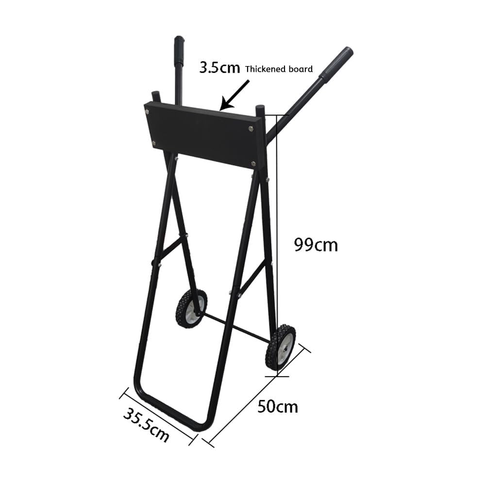 Garvee Chariot Pliable en Acier pour Moteur Hors-Bord Charge 85 KG | Modèle Robuste à Roulettes, Idéal pour Transport, Réparation et Entretien des Moteurs de Bateau, Accessoire Nautique, Noir