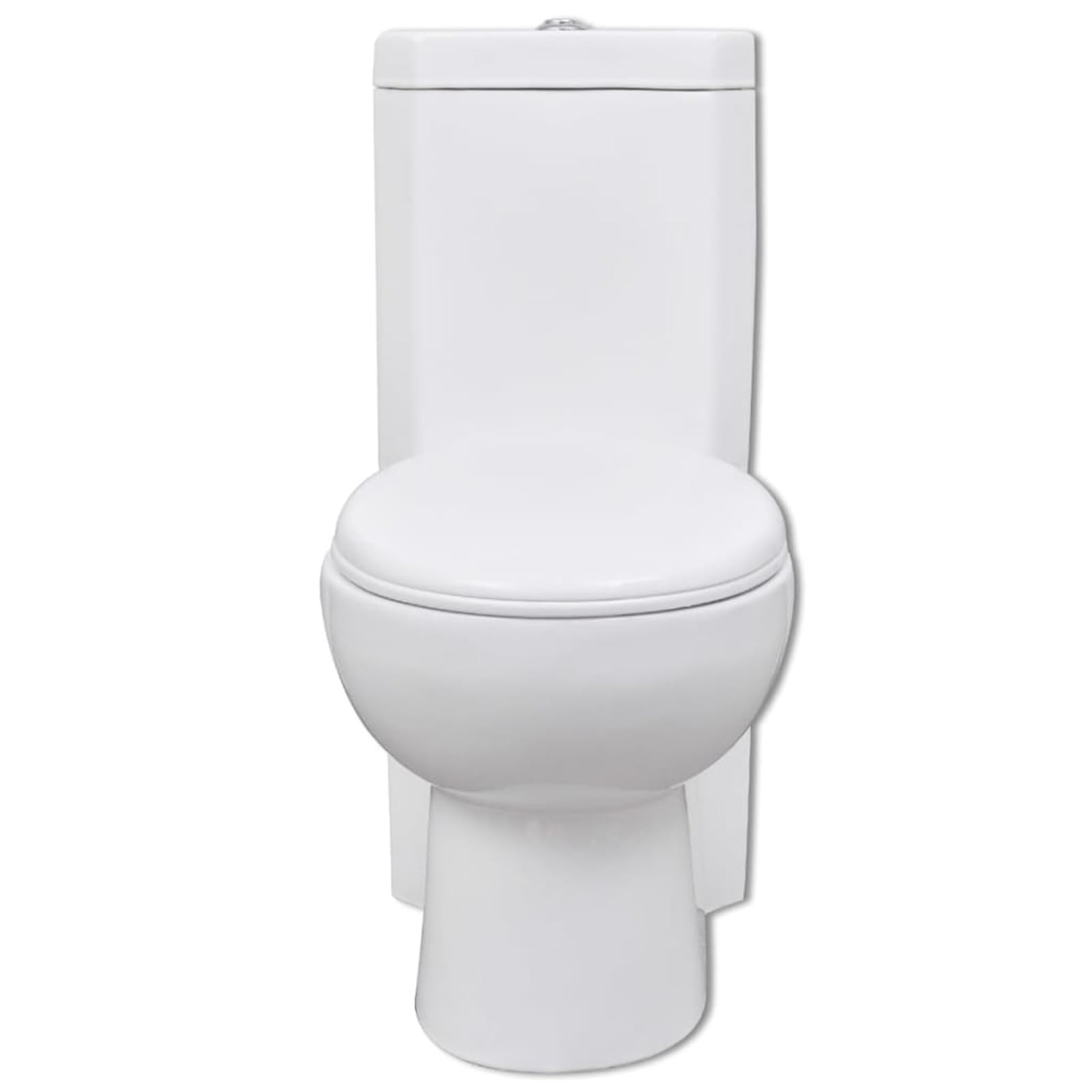 Homgoday WC in ceramica, WC compatto a pavimento WC con meccanismo a doppio scarico WC WC ad angolo in ceramica bianca