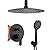 Gabrylly Shower System, Ceiling Shower Faucet Set with 12" Rain Shower head and Handheld Shower, Shower Combo Set with Valve, Matte Black