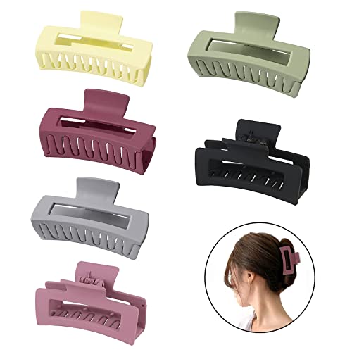 DKTOTIUP Große Haarklammer 6 Stück Haarspangen Aus Kunststoff rutschfeste Haarnadel Kunststoff Damen Mädchen Haarklammern Dicke Rechteckige Haarklammer Für Damen Haarspangen Für Dickes Haar Cover