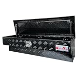 BeoneYuu Aluminum 48 Inch Side Mount Tool Box Black Pickup Truck Bed Storage with Paddle Lock (Black)