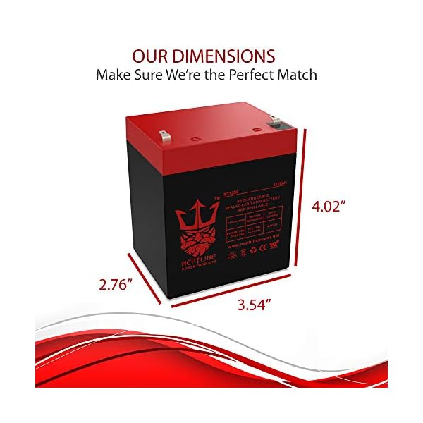 Neptune Brand NT1250 12v 5ah Replacement SLA Battery for Liftmaster