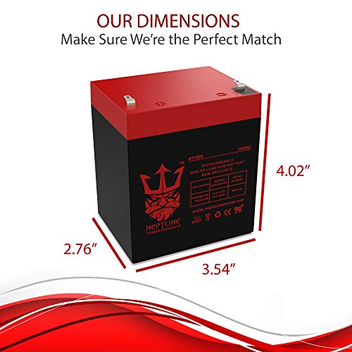 Neptune Brand NT1250 12v 5ah Replacement SLA Battery for Liftmaster 485LM Garage Door Opener